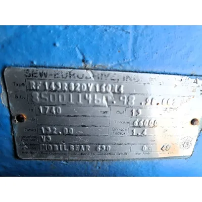 Used 15HP Twin Roll Slow Speed High Shear Shredder 10"dia. X 20"W [PARTS]