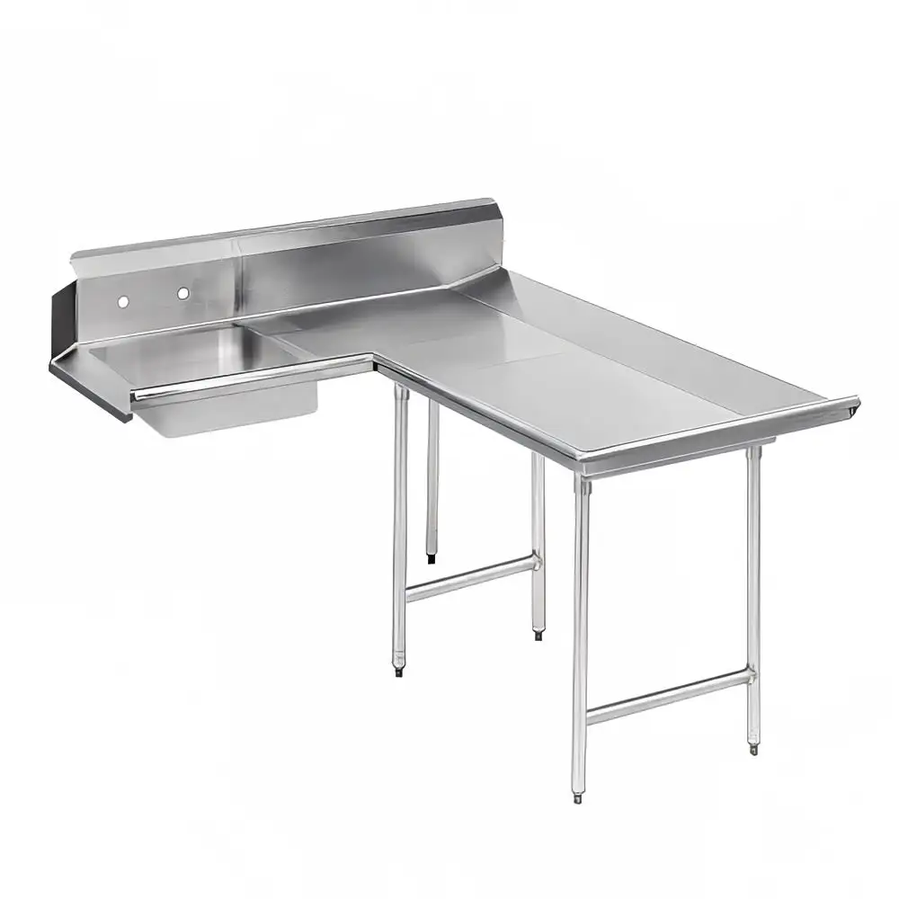 Advance Tabco DTS-D30-96R 95" R L Dishlanding Soil Dishtable - 10 1/2" Backsplash, Stainless Legs