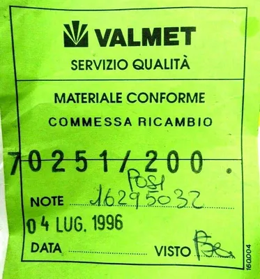 NEW VALMET 70251/200 THERMOCOUPLE 16295032 70251200