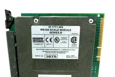 USED HARDY INSTRUMENTS 1771-WS WEIGH SCALE MODULE SER.B 1771WS
