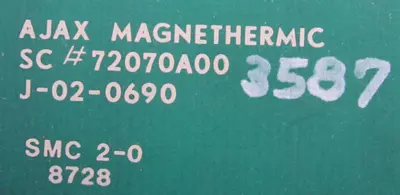 REFURBISHED AJAX MAGNETHERMIC 72070A00 CIRCUIT BOARD SC#72070A00 J-02-0690