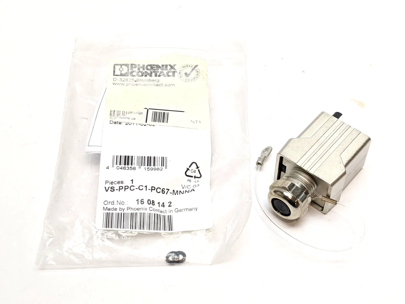 VS-PPC-C1-PC67-MNNA,1608142 | Phoenix Contact VS-PPC-C1-PC67-MNNA Protective Cover 1608142 - New