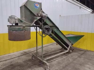 96" CP MFG MODEL #GC-100 "GLASSHOPPER" PORTABLE INCLINED CONVEYOR & GLASS CRUSHER: YOBRO #24416