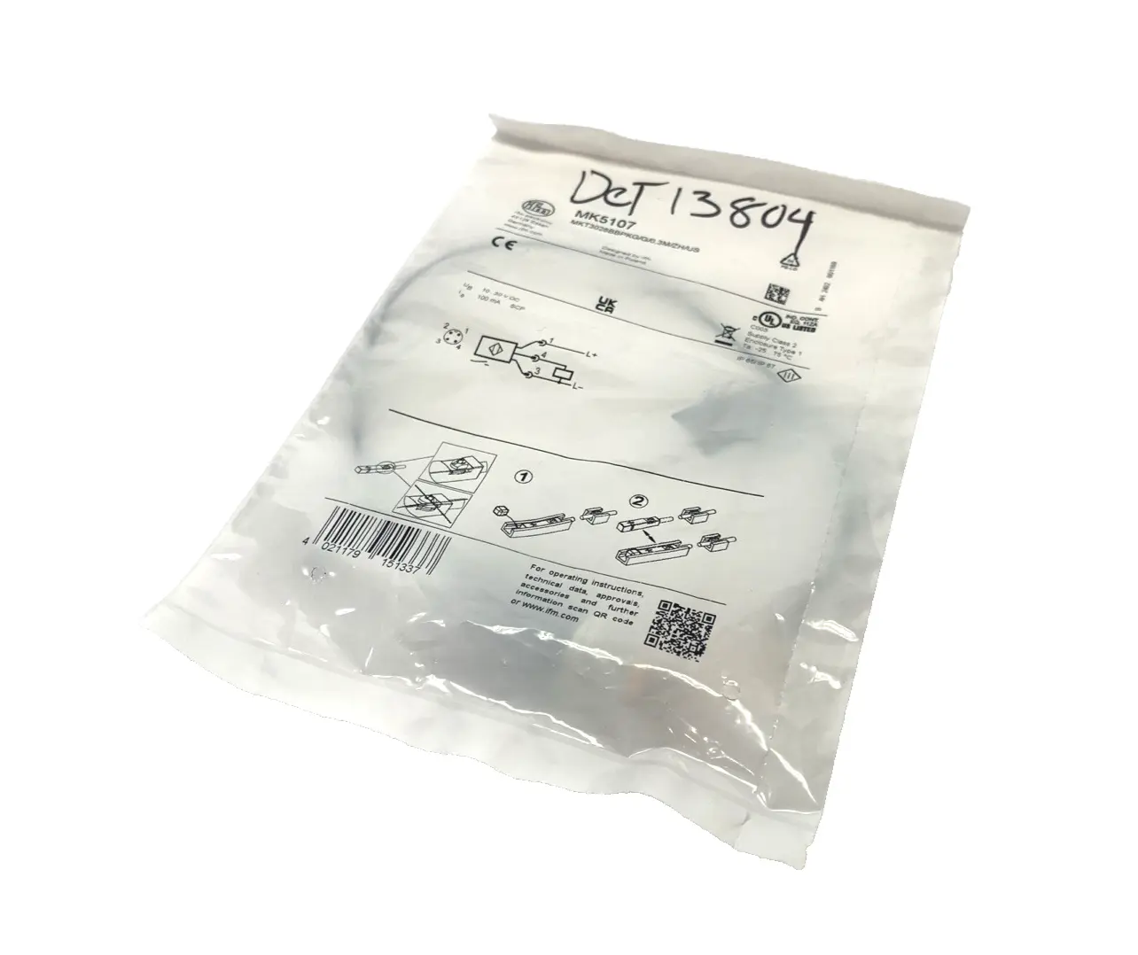 MK5107,  MKT3028BBPKG/G/0,3M/ZH/US | ifm MK5107 T-slot Cylinder Sensor MKT3028BBPKG/G/0,3M/ZH/US - New