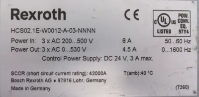 USED REXROTH HCS02.1E-W0012-A-03-NNNN SERVO DRIVE HCS021EW0012A03NNNN R911305499