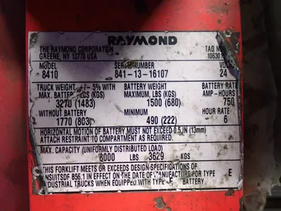 USED THE RAYMOND CORPORATION 8410