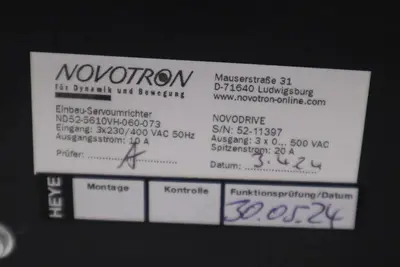 HEYE INTERNATIONAL SERVOUMRICHTER10A / 92A8101263 ND5152-5610 NEW IN BOX #H215