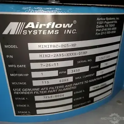 USED 2011 AIRFLOW SYSTEMS MINIPAC-PG5-HP