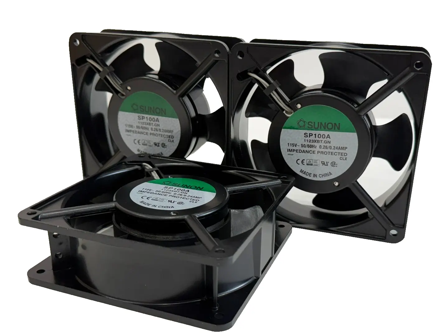 NEW LOT OF 3 SUNON SP100A-1123XBT.GN AXIAL FAN 115V-50/60HZ SP100A1123XBTGN