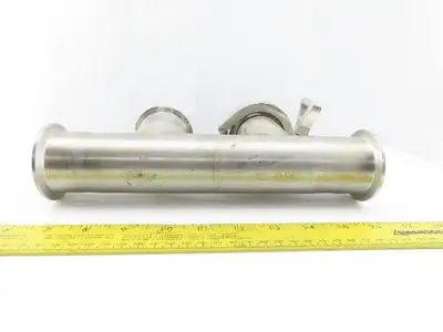2" 4 Way Double Branch Stainless Steel Sanitary Tee