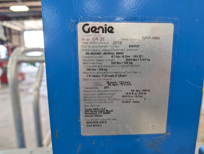 Used 2019 GR-20 Genie Vertical Mast Lifts Texas US | Stack Equipment #1418927