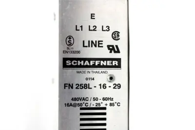 Schaffner FN258L-16-29 Line Filter, 3~ 480V AC