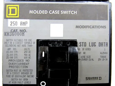 NEW SQUARE D KH36000M AUTOMATIC MOLDED CASE SWITCH 3 POLE 250A