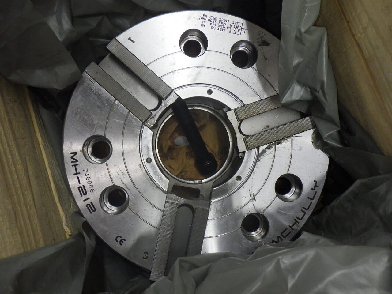 Samchully 12" 3 Jaw Mega Bore Power Chuck w/Jaws & Center Plate MH-212 (STKD)