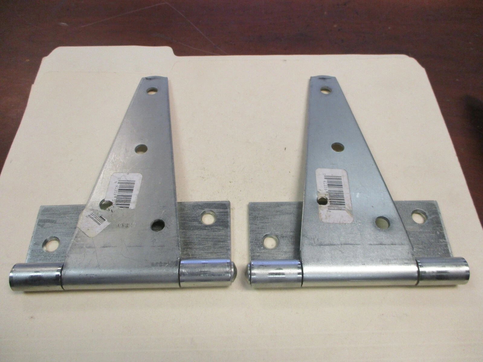 Unused 6" 4-hole Zinc Plated Heavy Duty T-hinges (QTY 2)