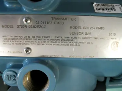 USED Micro Motion 2700R123B2EZCZ