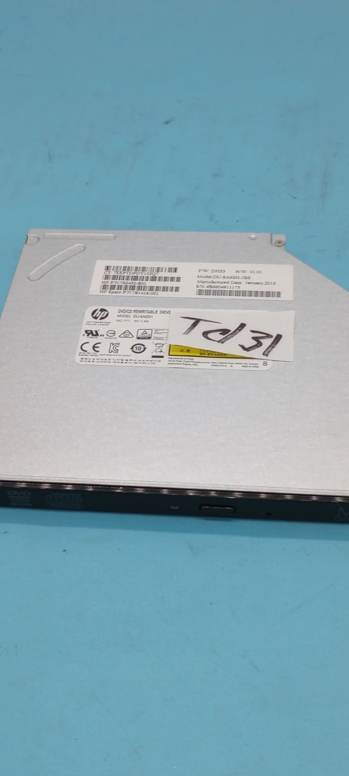 USED HP HP 800 600 705 G2 DVD+/-RW DVDRW Slim Drive Disc 7624