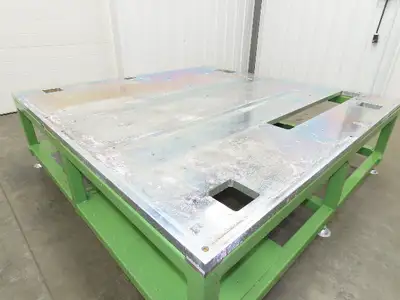 1" Steel Top Machine Base Welding Layout Table Work Bench 64x65" 19"H