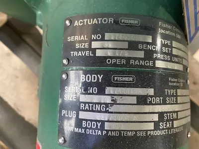 Used FISHER CONTROL VALVE Pump & Valve Parts Pennsylvania US | Global Equipment International, LLC #1342593