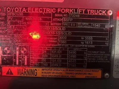 Used TOYOTA 8FBCU30 Misc Forklifts Illinois US | Somerset Equipment Sales #1542961