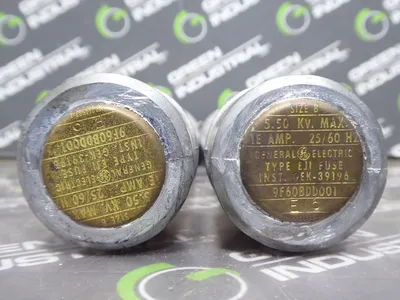 Lot of 2 1E Amp General Electric 9F60BDD001 Current Limiting Fuse Type EJ1 Used