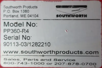 USED SOUTHWORTH PP360-R4