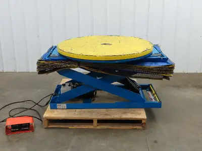 Bishamon L2K-TT 2000lb Hydraulic Scissor Lift Table 43" Rotating Top 115V 1 Ph