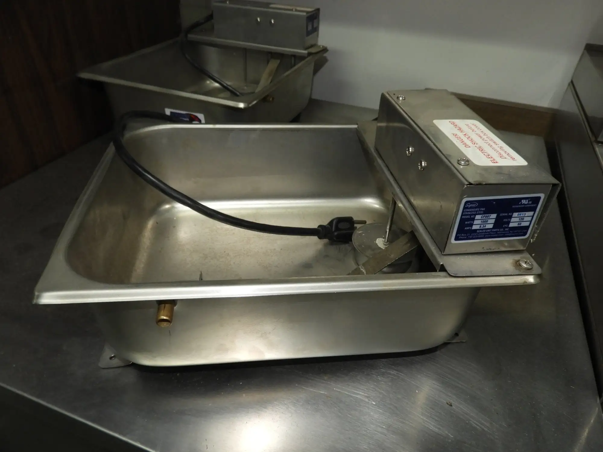Used Supco Used Supco CP8077-1/2 qt. Condensate Drain Pan (120V, 1000W, 8.34A) Evaporators Illinois US | Falcon Restaurant Supply #1376576