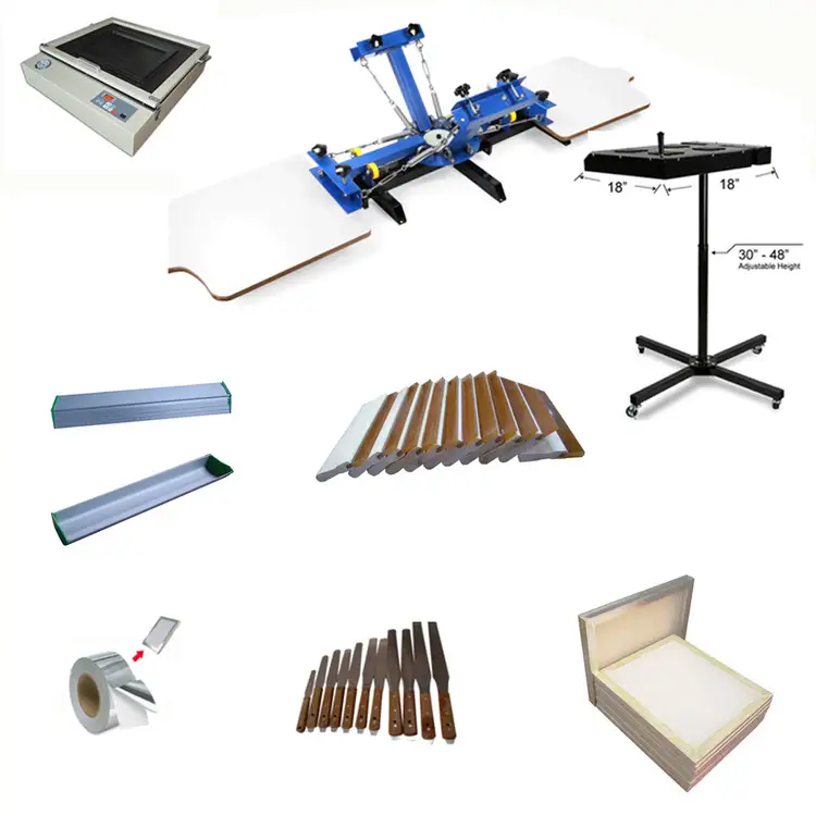 Used _UNKNOWN_ 4 Color 2 Station Silk Screen Printing Press Screen Printing Full Kit Equipment (SPK-RD-KIT-017) Screen Printers Oklahoma US | Wide Image Solutions #1524791
