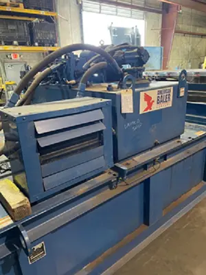 American Baler 30 HP Wide Mouth/Full Penetration/Infeed Conveyor