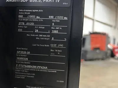 Used 2021 CROWN SP3520-30 Electric Lifters Illinois US | Somerset Equipment Sales #1542856
