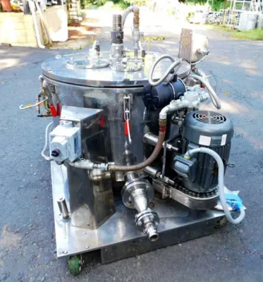 Sanborn 30 x 16 sanitary perforate basket centrifuge, 316L SS.