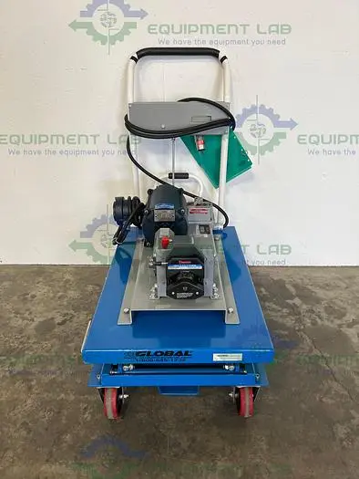 Used LEESON A6C17EB20M METERING PERISTALTIC PUMP W/ ADJUSTABLE ROLLING CART 115/230V Pumps (peristaltic) | Equipment Lab #486172
