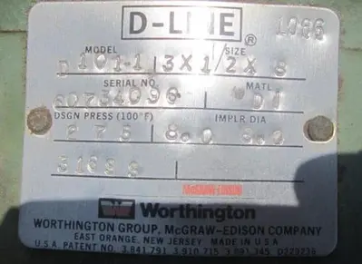 USED WORTHINGTON D1011 3X1/2X8