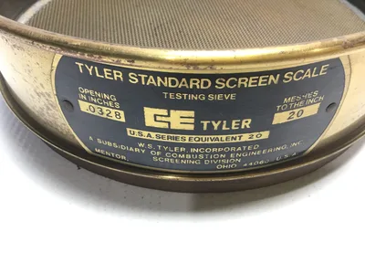 WS Tyler Standard Screen Scale Testing Sieve 20 Mesh .0328 Opening Inches