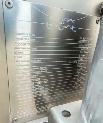 Alfa-Laval PX 80-VGV-14C hermetic refining separator, 316SS.