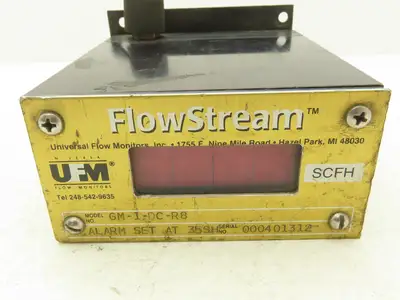 Universal Flow Monitors GM1DCR8 Flowstream 100 SCFH @ 14.7 PSTA 70F 35SH Alarm