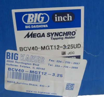 NEW BIG DAISHOWA SEIKI BCV40-MGT12-3.25UD MEGA SYNCHRO TAPPING HOLDER