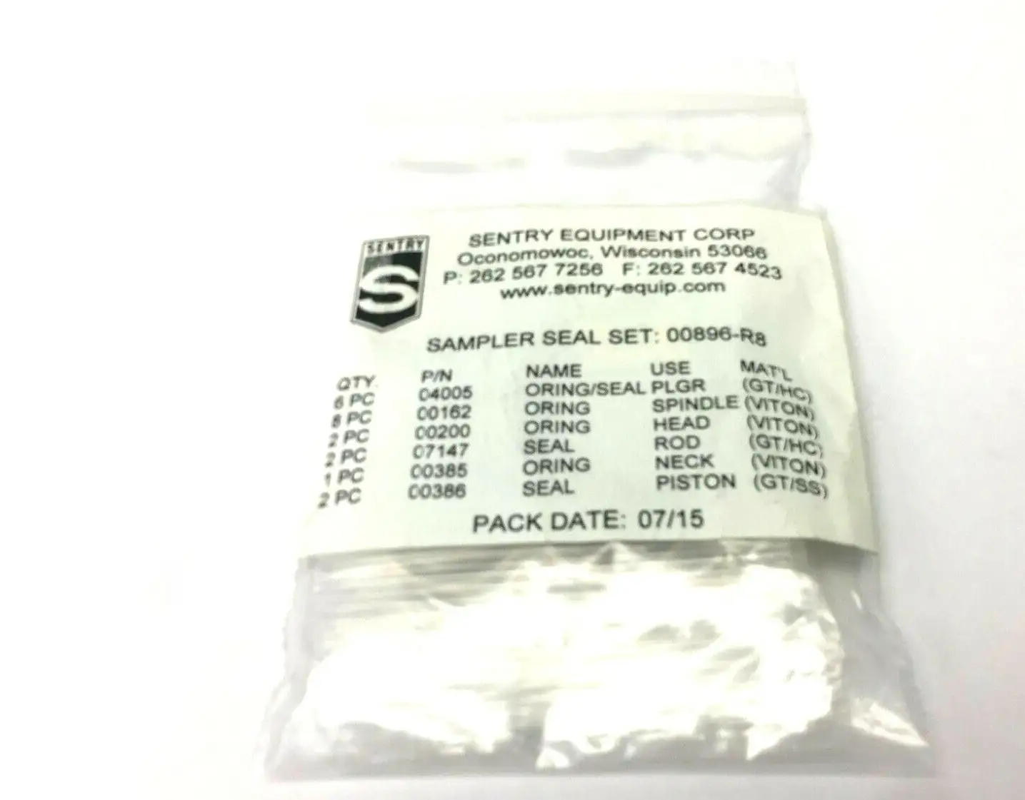 New | in-Stock Sentry Equipment Sampler Seal Set Seals & Gaskets Michigan US | Maverick Industrial Sales #1400629