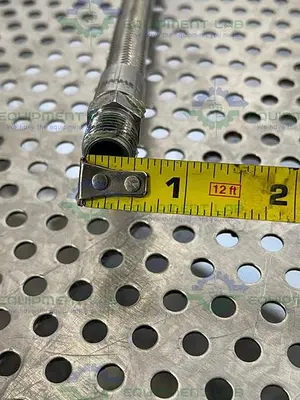 USED 36" STAINLESS STEEL BRAIDED HOSE W/ 1/2" THREADED FITTING