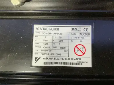 Used YASKAWA ELECTRIC CORPORATION SGMGH1AP2A2B Motors (misc) Ohio US | HGR 24 #1506856