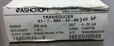 Used ASHCROFT K17M0242B8300# PLC Processors South Carolina US | Palmetto Automation #1319537