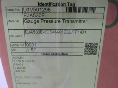 NEW YOK0GAWA EJA530E-JCS4N-012EL/FF1 PRESSURE TRANSMITTER EJA530EJCS4N012ELFF1