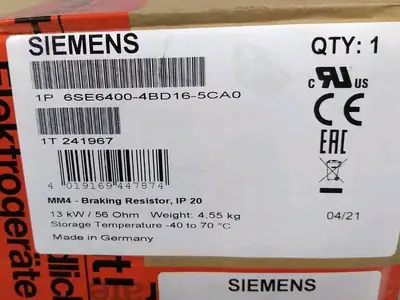 Siemens 6SE6400-4BD16-5CA0 MICROMASTER Braking resistor Loc4E47