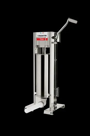 Trento Stainless Steel Manual Sausage Stuffer with 18lb / 8kg Capacity – 2-Speed Vertical and Horizontal Gear Drive
