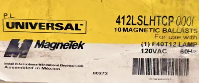New | in-Stock MAGNETEK BALLAST 412-L-SLH-TC-P Lighting Michigan US | SB Industrial Supply #1228577