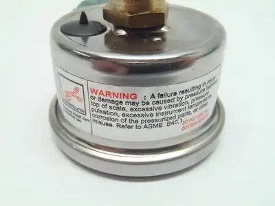 38849 03.05.30 | 1-1/2" Inch Chrome Dual Scale Liquid Filled Gauge 0-1000 0-70 Bar kPa - Used