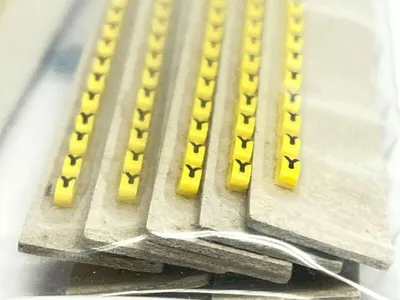 117 | Grafoplast  Wire Markers Y Black on Yellow 10 Strips - New