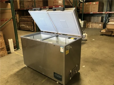 171-0379 51" Stainless Steel Self Contained Seafood Fish Chest Freezer