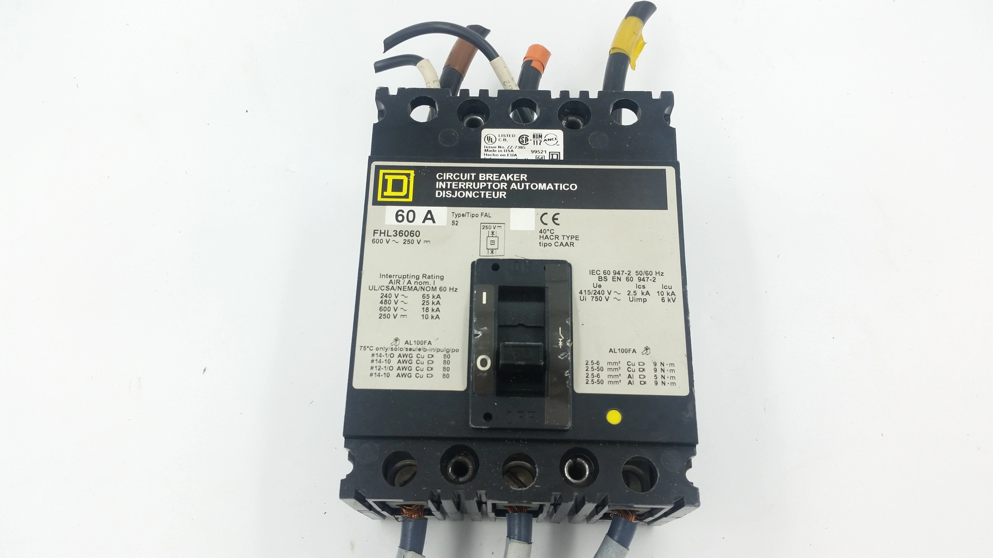 USED SQUARE D FHL36060